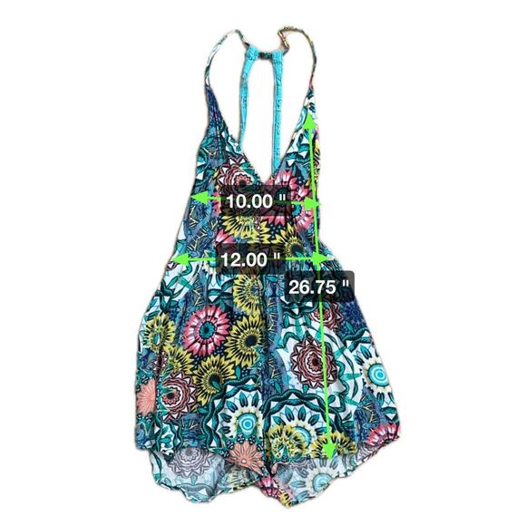 Hurley Romper Vibrant Floral with Crochet Details Size Small Youth - Picture 4 of 9